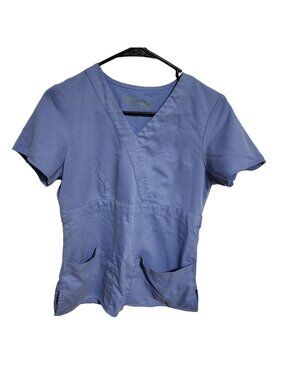 Greys Anatomy Scrub Top Womens Small Blue Nursing Medical Work Uniform